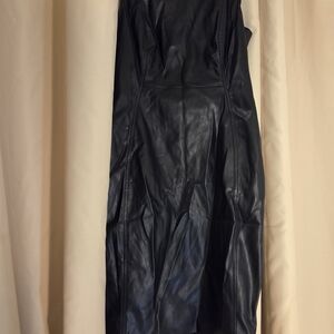 Calvin Klein Vegan Leather Black Dress